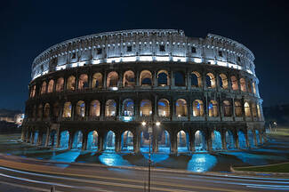 Colosseum in Rome Italy Light Up Teal Trigeminal Neuralgia