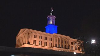 Nashville Tennesse State Capitol Light Up Teal Trigeminal Neuralgia